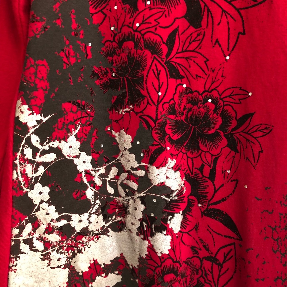 Style & Co. Sport Red Long Sleeve Knit Top L - Picture 2 of 8